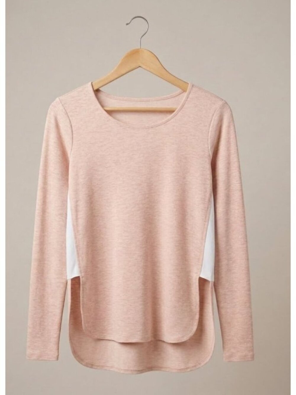 NWT ST Studio Heathered Soft Thin Colorblock Side Panel Long Sleeve Top Size S